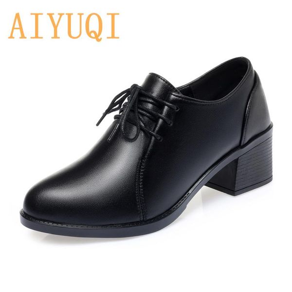 dress shoes aiyuqi women spring relly leather large size non-slip thick heel soft bottom lace-up single ladies, Black
dress shoes aiyuqi women spring relly leather large size non-slip thick heel soft bottom lace-up single ladies, Black