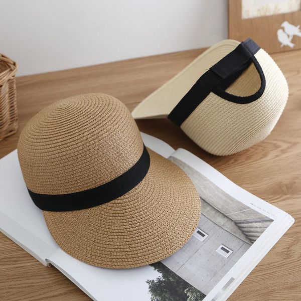 wide brim hats summer women sun straw visor hat hair hoop empty caps with elastic tape, Blue;gray
wide brim hats summer women sun straw visor hat hair hoop empty caps with elastic tape, Blue;gray