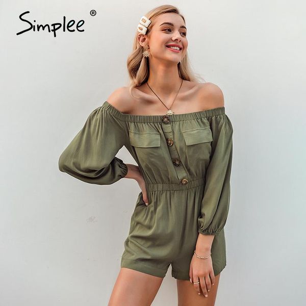 women's jumpsuits & rompers simplee casual off shoulder women playsuit lantern sleeve buttons pockets jumpsuit spring summer office lad, Black;white
women's jumpsuits & rompers simplee casual off shoulder women playsuit lantern sleeve buttons pockets jumpsuit spring summer office lad, Black;white