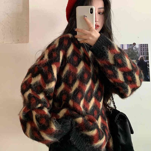 women's sweaters 3colors womens knitted sweater autumn and winter loose korean style female mohair plaidl pullovers (c9948) s2rc, White;black
women's sweaters 3colors womens knitted sweater autumn and winter loose korean style female mohair plaidl pullovers (c9948) s2rc, White;black