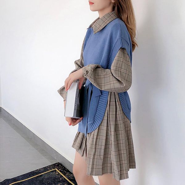 casual dresses real spot women's 2021 autumn and winter korean fashion temperament bevel knitted vest check dress two-piece suit, Black;gray
casual dresses real spot women's 2021 autumn and winter korean fashion temperament bevel knitted vest check dress two-piece suit, Black;gray