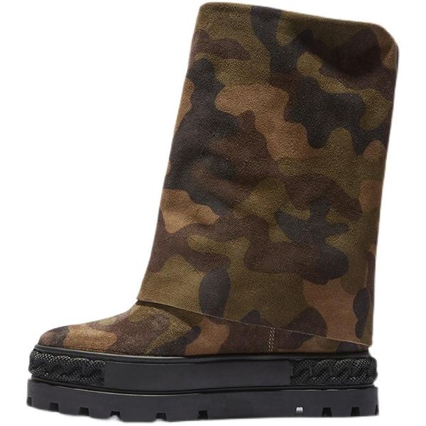boots fashion slip-on camflague suede roman inner 10 cm height increasing mid-calf woman round toe bottines, Black
boots fashion slip-on camflague suede roman inner 10 cm height increasing mid-calf woman round toe bottines, Black