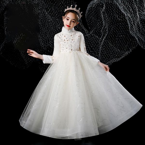girl's dresses high neck ball gown sequins full sleeves floor-length appliques kids party communion girl for weddings dh003, Red;yellow
girl's dresses high neck ball gown sequins full sleeves floor-length appliques kids party communion girl for weddings dh003, Red;yellow