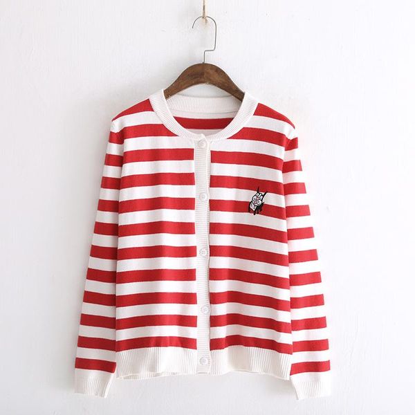 women's sweaters sweater cardigan striped embroidery women winter clothes fashion 2021 korean style clothing fall coat long sleeve card, White;black
women's sweaters sweater cardigan striped embroidery women winter clothes fashion 2021 korean style clothing fall coat long sleeve card, White;black