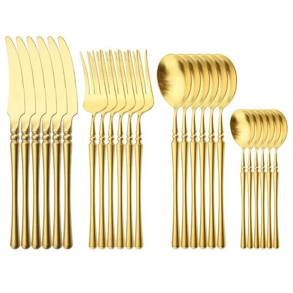 dinnerware sets knife fork teaspoon set patry kitchen silverware 24pcs matte gold tableware 18/10 stainless steel cutlery
dinnerware sets knife fork teaspoon set patry kitchen silverware 24pcs matte gold tableware 18/10 stainless steel cutlery