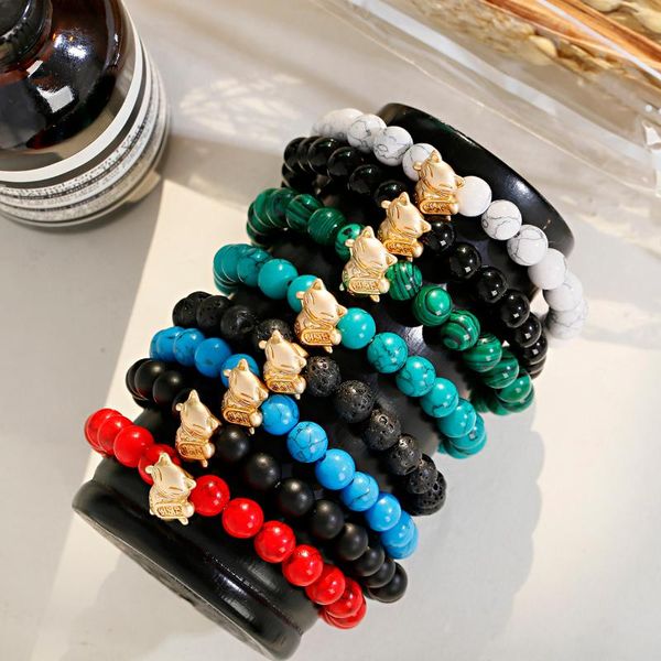beaded, strands couple fashion bracelet cute golden color lucky cat bead decoration natural 8mm stone beads beaded elastic, Black
beaded, strands couple fashion bracelet cute golden color lucky cat bead decoration natural 8mm stone beads beaded elastic, Black