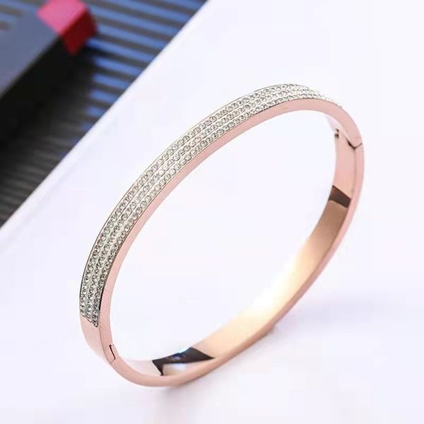 womens korean style three rows diamond stainless steel opening bangle bracelets, Black
womens korean style three rows diamond stainless steel opening bangle bracelets, Black