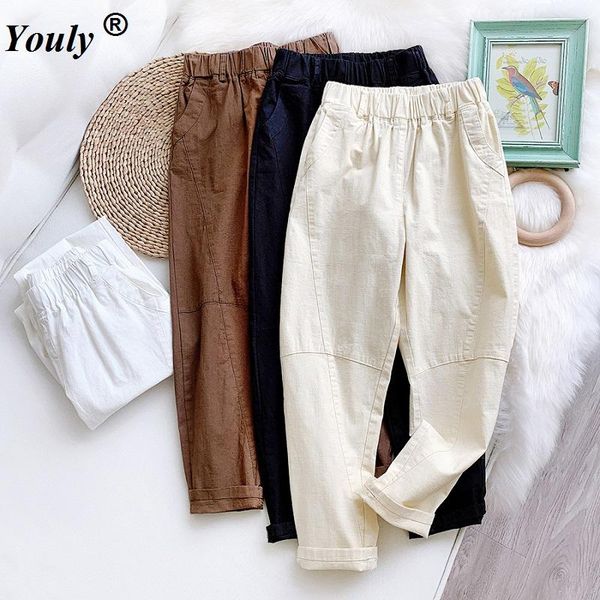 women's pants & capris 2021 women casual elastic waist cotton linen harem elegant work trousers pockets solid loose turnip pantalon plu, Black;white
women's pants & capris 2021 women casual elastic waist cotton linen harem elegant work trousers pockets solid loose turnip pantalon plu, Black;white
