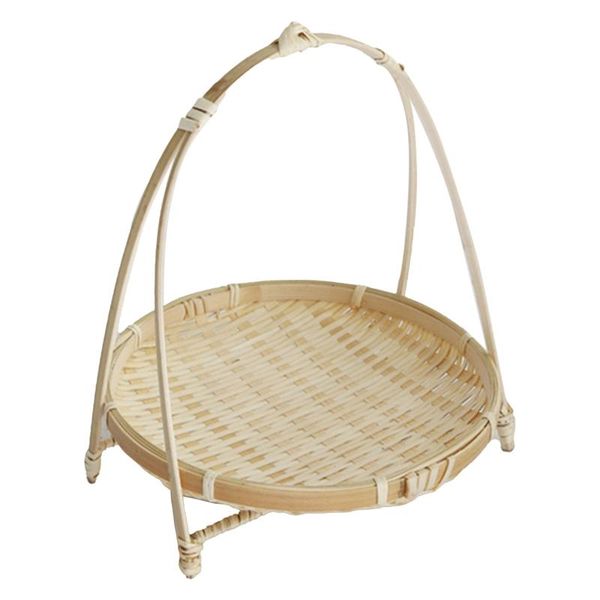 bamboo woven hanging basket tea ceremony storage snack dried fruit baskets
