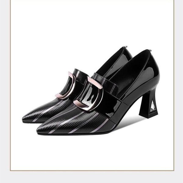 dress shoes women classic black slip on summer heel with metal bezel lady silver comfort stripe spring f9286
dress shoes women classic black slip on summer heel with metal bezel lady silver comfort stripe spring f9286