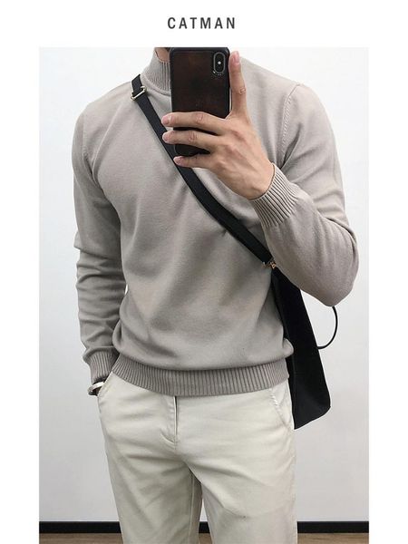 men's sweaters autumn thin half-neck men's sweater korean slim solid color round neck bottoming shirt men's inner top, White;black
men's sweaters autumn thin half-neck men's sweater korean slim solid color round neck bottoming shirt men's inner top, White;black