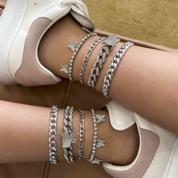 4 pieces hip hop butterfly anklet woman fashion alloy rhinestone animal cuba chain charm beach combination party, Golden;silver
4 pieces hip hop butterfly anklet woman fashion alloy rhinestone animal cuba chain charm beach combination party, Golden;silver