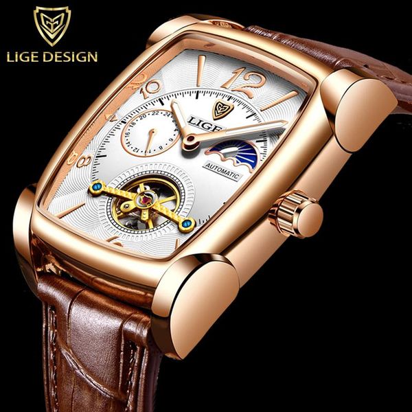 wristwatches lige mens watches square automatic watch for men tourbillon clock genuine leather waterproof mechanical relogio masculino, Slivery;brown
wristwatches lige mens watches square automatic watch for men tourbillon clock genuine leather waterproof mechanical relogio masculino, Slivery;brown