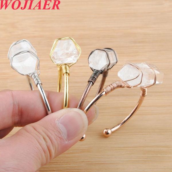 bangle wojiaer rose gold wire wrap irregular crystal open cuff bangles bracelets fastion natural gem stone jewelry gift pbo932, Black
bangle wojiaer rose gold wire wrap irregular crystal open cuff bangles bracelets fastion natural gem stone jewelry gift pbo932, Black