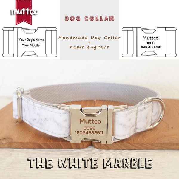 dog collars & leashes muttco engraved collar walking training leash custom puppy name the white marble security udc085
dog collars & leashes muttco engraved collar walking training leash custom puppy name the white marble security udc085