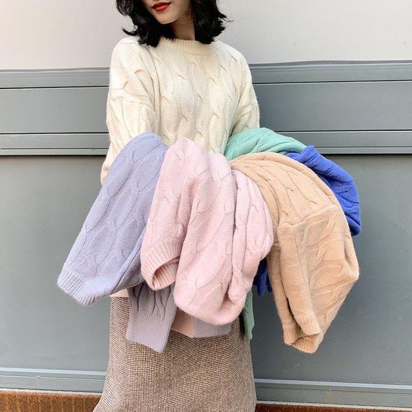 women's sweaters women 2021 autumn winter fashion pullovers soft o-neck female chic daily ladies twist knitted loose outwear p250, White;black
women's sweaters women 2021 autumn winter fashion pullovers soft o-neck female chic daily ladies twist knitted loose outwear p250, White;black