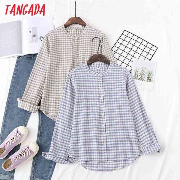 women retro plaid 100 cotton blouse long sleeve chic female casual shirt blusas femininas xq05 210416, White
women retro plaid 100 cotton blouse long sleeve chic female casual shirt blusas femininas xq05 210416, White