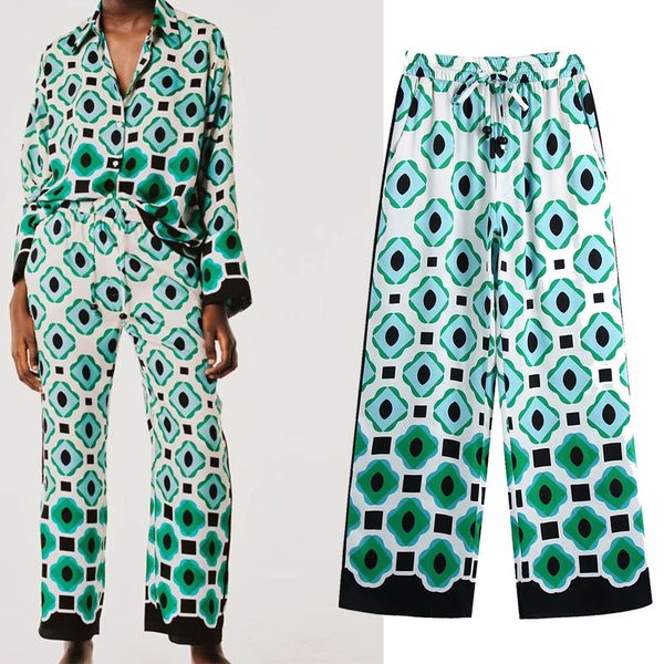 elastic waist geometric print drape chic women's pants western style holiday female pants 210507, Black;white
elastic waist geometric print drape chic women's pants western style holiday female pants 210507, Black;white