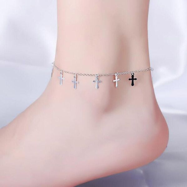 anklets 925 silver anklet bracelet with jesus cross pendant women charm chain sandal beach foot gift, Red;blue
anklets 925 silver anklet bracelet with jesus cross pendant women charm chain sandal beach foot gift, Red;blue