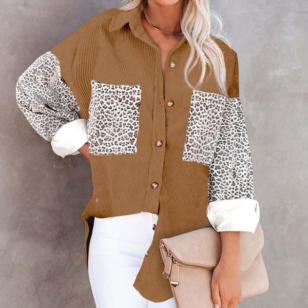 women's jackets autumn winter leopard corduroy jacket women print shirt for loose coat overshirt female 2021, Black;brown
women's jackets autumn winter leopard corduroy jacket women print shirt for loose coat overshirt female 2021, Black;brown