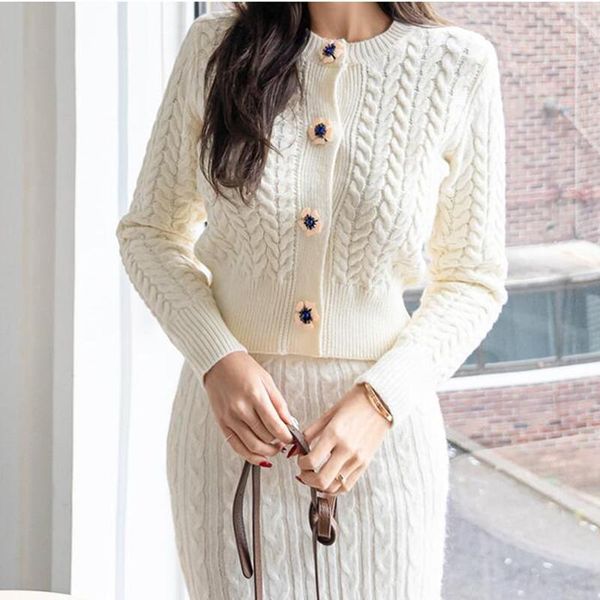 women's tracksuits 2021 autumn women set o-neck long sleeve knitted cardigan sweater side slit slim fit skirt elegant pearl button fema, Gray
women's tracksuits 2021 autumn women set o-neck long sleeve knitted cardigan sweater side slit slim fit skirt elegant pearl button fema, Gray