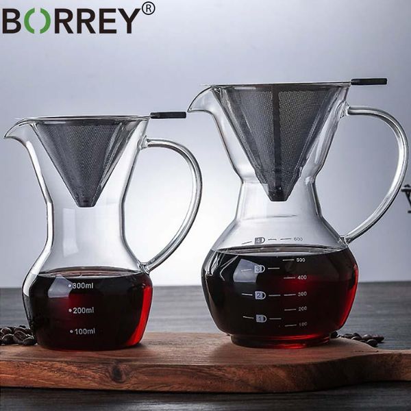 coffee pots borrey glass pot pour over maker reusable stainless steel filter bpa-carafe hand dripper
coffee pots borrey glass pot pour over maker reusable stainless steel filter bpa-carafe hand dripper