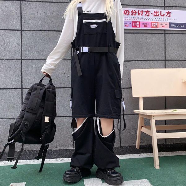 women's pants & capris 2021 spring women jumpsuit long wide leg loose oversize overalls korean style hip hop removable female playsuits, Black;white
women's pants & capris 2021 spring women jumpsuit long wide leg loose oversize overalls korean style hip hop removable female playsuits, Black;white