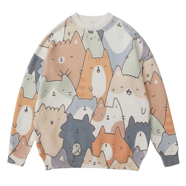 men's sweaters 2021 men sweater cartoon cute cat strawberry knitted pullover couple o-neck casual soft korea college style streetwear, White;black
men's sweaters 2021 men sweater cartoon cute cat strawberry knitted pullover couple o-neck casual soft korea college style streetwear, White;black