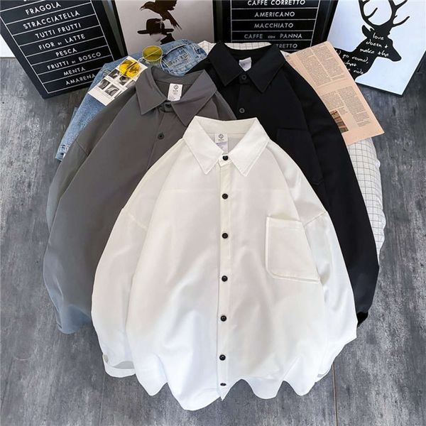 men's casual shirts shirtspring solid color men's youth loose bf korean fashion casual handsome shirt coat 5c66, White;black
men's casual shirts shirtspring solid color men's youth loose bf korean fashion casual handsome shirt coat 5c66, White;black