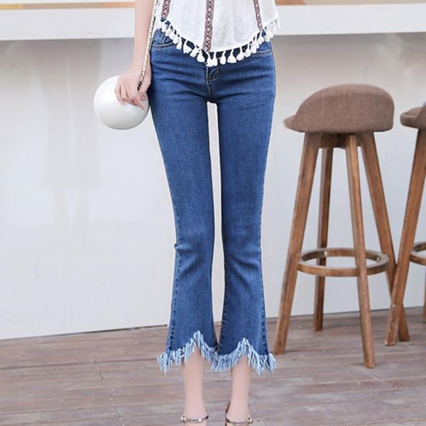 women's jeans spring/summer women mid waist elastic ripped for tassles denim pants plus size feminino trousers, Blue
women's jeans spring/summer women mid waist elastic ripped for tassles denim pants plus size feminino trousers, Blue