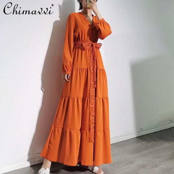 casual dresses 2021 summer maxi dress women solid national fashion retro high waist slimming v-neck lace-up long sleeve, Black;gray
casual dresses 2021 summer maxi dress women solid national fashion retro high waist slimming v-neck lace-up long sleeve, Black;gray