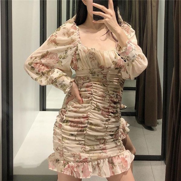 stylish floral print women mini dress pleated puff sleeve bodycon chiffon short party skinny 2021 casual dresses, Black;gray
stylish floral print women mini dress pleated puff sleeve bodycon chiffon short party skinny 2021 casual dresses, Black;gray