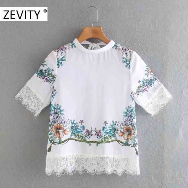 zevity women fashion lace patchwork flower print casual smock blouse ladies short sleeve back bow tie chic shirt ls7136 210419, White
zevity women fashion lace patchwork flower print casual smock blouse ladies short sleeve back bow tie chic shirt ls7136 210419, White