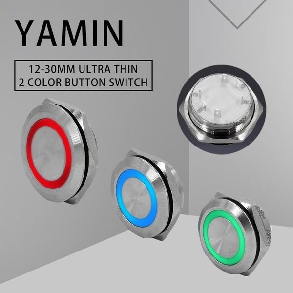 smart home control 12/16/19/22/25/30mm ultrathin bi tri-color light metal push button switch momentary/reset waterproof lamp indicator diy d
smart home control 12/16/19/22/25/30mm ultrathin bi tri-color light metal push button switch momentary/reset waterproof lamp indicator diy d