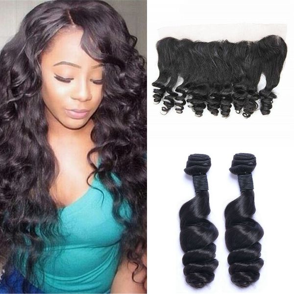 8a cambodian human hair weaves loose wave 2 bundles with lace frontal closure 13x4 natural color, Black;brown
8a cambodian human hair weaves loose wave 2 bundles with lace frontal closure 13x4 natural color, Black;brown