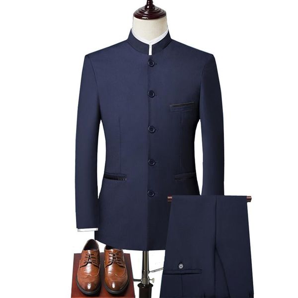 men's suits & blazers jacket vest pants suit three piece set / chinese style stand collar slim fit simple solid color dress blazer coat, White;black
men's suits & blazers jacket vest pants suit three piece set / chinese style stand collar slim fit simple solid color dress blazer coat, White;black