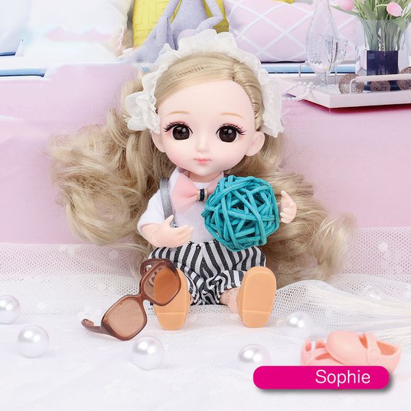 Boutique 16cm movable joint doll toy 3D big eyes long hair BJD makeup doll fashion birthday gift girl doll Fashion 
Boutique 16cm movable joint doll toy 3D big eyes long hair BJD makeup doll fashion birthday gift girl doll Fashion