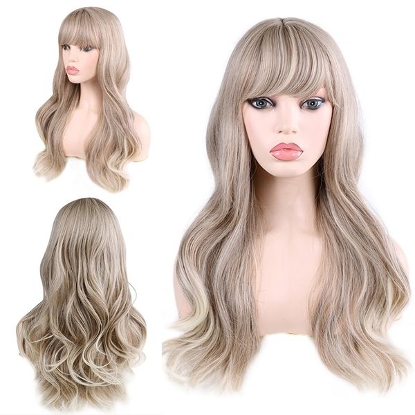 mechanism large wave wig headgear 702 with bangs t18-613, Black
mechanism large wave wig headgear 702 with bangs t18-613, Black