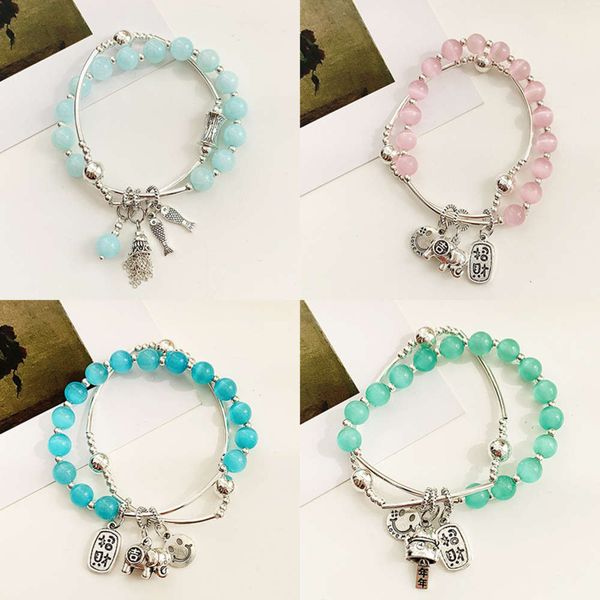 strands natural agate stone double-layer bracelet female auspicious little elephant korean hand decoration net red beaded jewelry, Black
strands natural agate stone double-layer bracelet female auspicious little elephant korean hand decoration net red beaded jewelry, Black