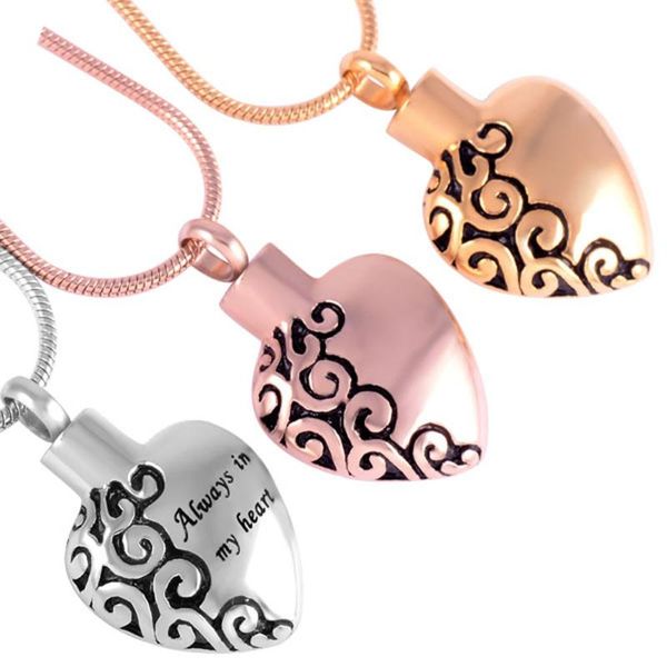 pendant necklaces mjd2472 memorial jewelry always in my heart urn necklace for ashes locket stainless steel, Silver 
pendant necklaces mjd2472 memorial jewelry always in my heart urn necklace for ashes locket stainless steel, Silver