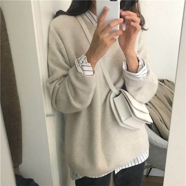 colorfaith new 2021 autumn winter womens sweaters pullovers warm minimalist korean oversize pink solid lady jumpers sw1119jx, White;black
colorfaith new 2021 autumn winter womens sweaters pullovers warm minimalist korean oversize pink solid lady jumpers sw1119jx, White;black