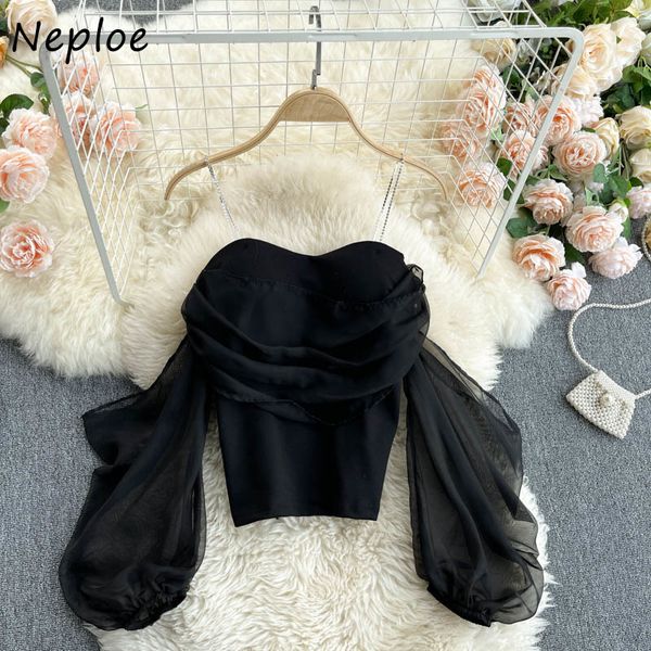 neploe shoulder strapless camis blouse women pullover puff long sleeve slim fit blusas spring solid mesh shirt 210510, White
neploe shoulder strapless camis blouse women pullover puff long sleeve slim fit blusas spring solid mesh shirt 210510, White