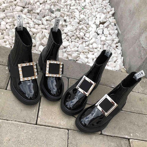 ins 2020 women patent leather flat boots winter warm fur crystal buckle elastic sock boots waterproof western cowboy shoes, Black
ins 2020 women patent leather flat boots winter warm fur crystal buckle elastic sock boots waterproof western cowboy shoes, Black