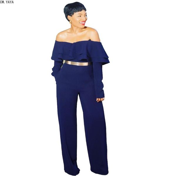 women's jumpsuits & rompers cm.yaya autumn winter women solid slash neck full sleeve ruffles night club party outfits one piece suit l8, Black;white
women's jumpsuits & rompers cm.yaya autumn winter women solid slash neck full sleeve ruffles night club party outfits one piece suit l8, Black;white