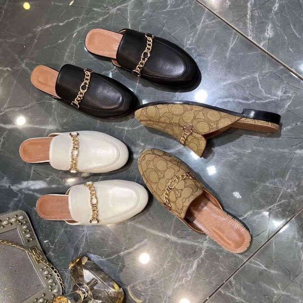 slippers high end 2020 summer leather flat slippers lazy fashion casual half zly, Black
slippers high end 2020 summer leather flat slippers lazy fashion casual half zly, Black