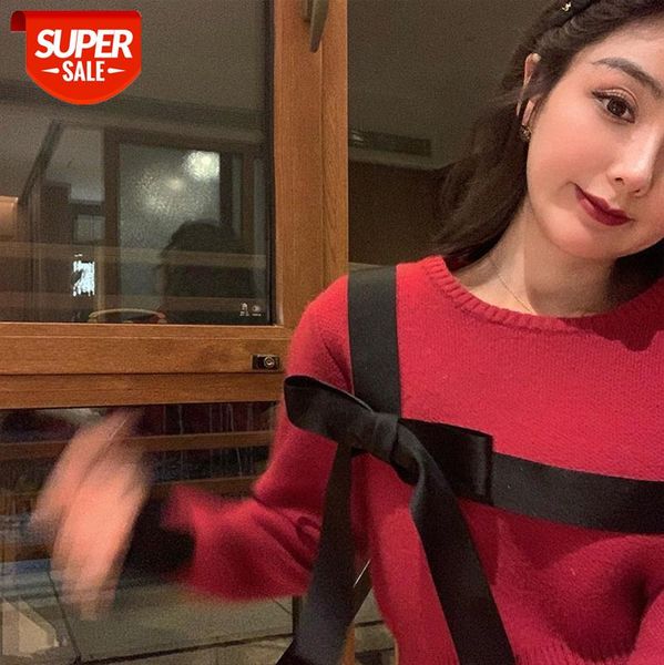 a gift/winter bowknot puff sleeve girl thick warm thin sweater loose korean #bl4b, White
a gift/winter bowknot puff sleeve girl thick warm thin sweater loose korean #bl4b, White