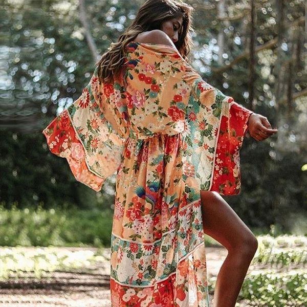 bohemian floral printed front open women dress summer beach wear wrap chiffon tunic sarongs robe de plage pareo q751, Black;gray
bohemian floral printed front open women dress summer beach wear wrap chiffon tunic sarongs robe de plage pareo q751, Black;gray