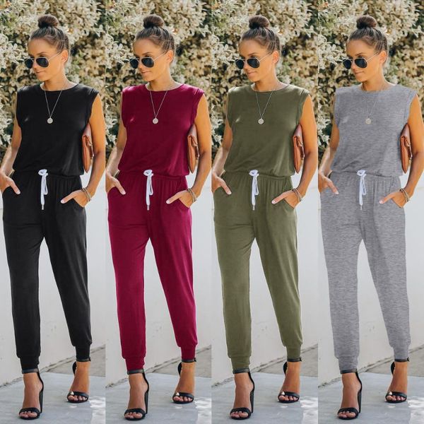 summer solid sleeveless jumpsuit women elegance black o neck pocket lace up belts office lady rompers one piece femme jumpsuits women's, Black;white
summer solid sleeveless jumpsuit women elegance black o neck pocket lace up belts office lady rompers one piece femme jumpsuits women's, Black;white