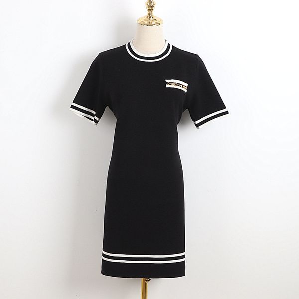 casual dresses striped knit short sleeve mini dress 2021 spring/summer single pocket metal chain fashion women black party clothing 0rr0, Black;gray
casual dresses striped knit short sleeve mini dress 2021 spring/summer single pocket metal chain fashion women black party clothing 0rr0, Black;gray