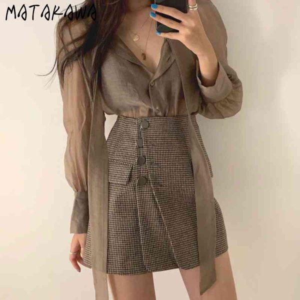 matakawa retro temperament blouses lapel tie single-breasted blusas long-sleeved women shirts korean chic solid ladies 210513, White
matakawa retro temperament blouses lapel tie single-breasted blusas long-sleeved women shirts korean chic solid ladies 210513, White